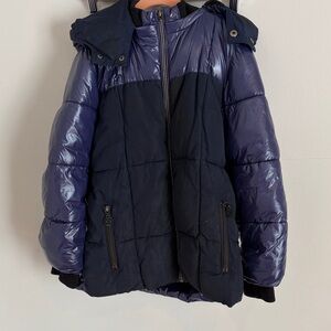 Stylish Cozy Coop Two-Tone Puffer Jacket